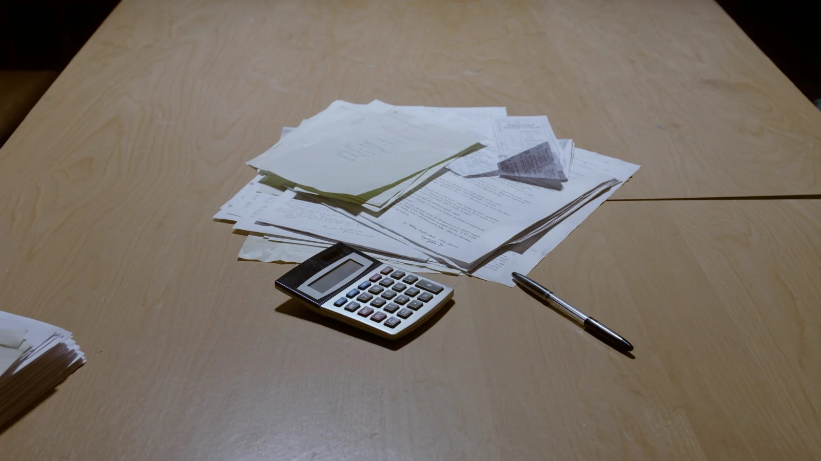 Documentos de inventário e cálculo de imposto sobre a mesa