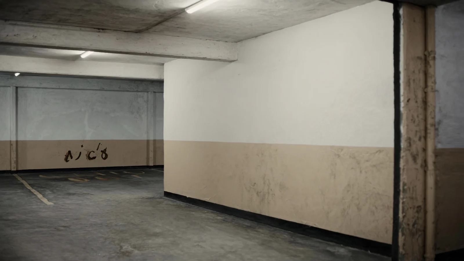 Vaga de garagem individual com placa de numeração discreta